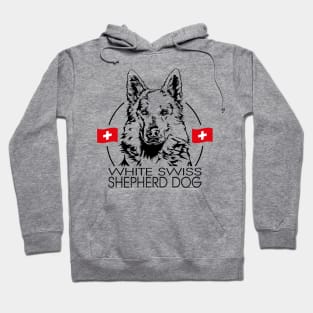 White Swiss Shepherd Dog Portrait Hoodie